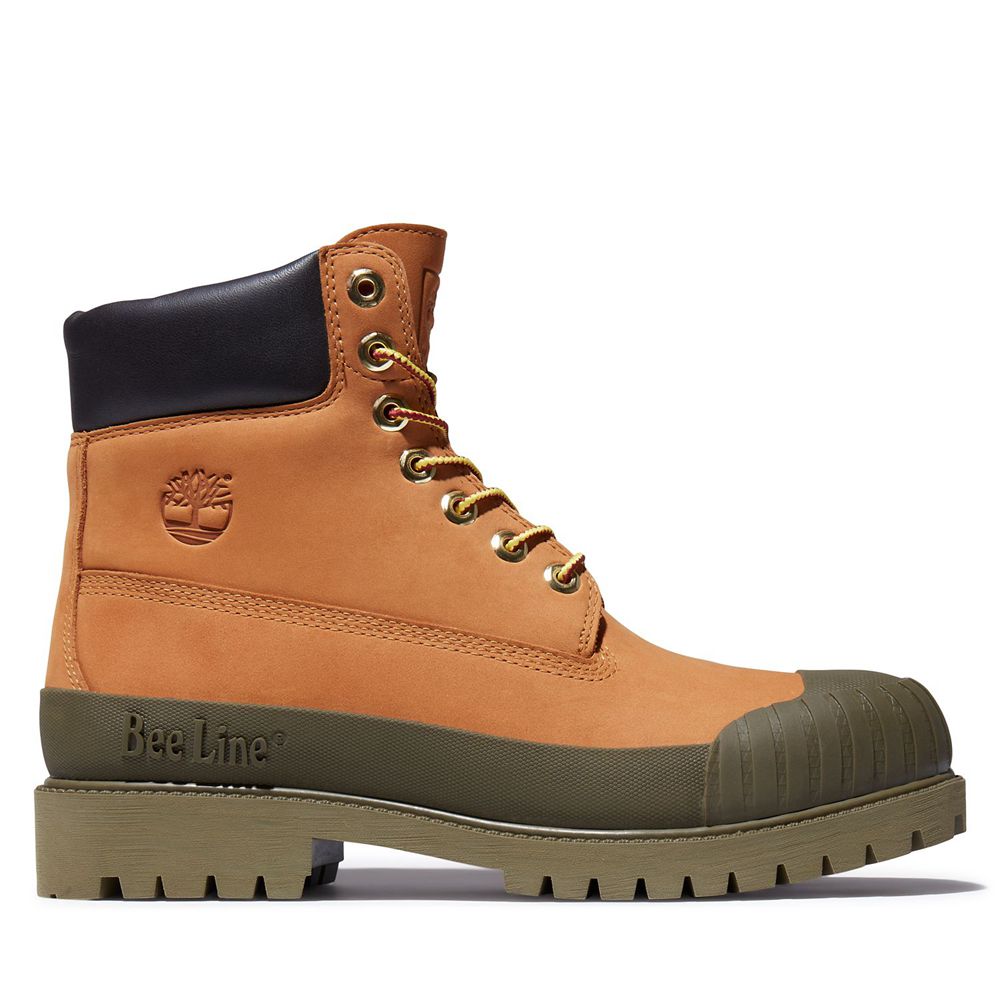 Bototos Timberland Hombre 6-Inch Bee Line X Waterproof Rubber Toe Marrones - Chile KZN-297643